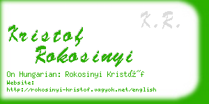 kristof rokosinyi business card